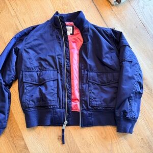 GAP Women's Navy Blue Bomber Jacket